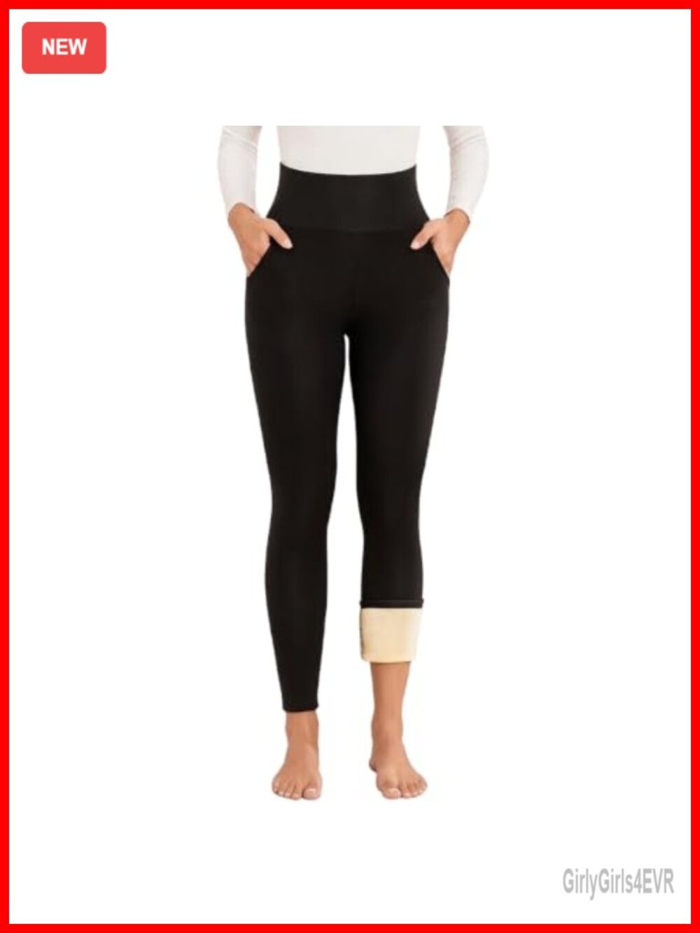 Fleece Lined Thermal Leggings High Waisted with Pockets